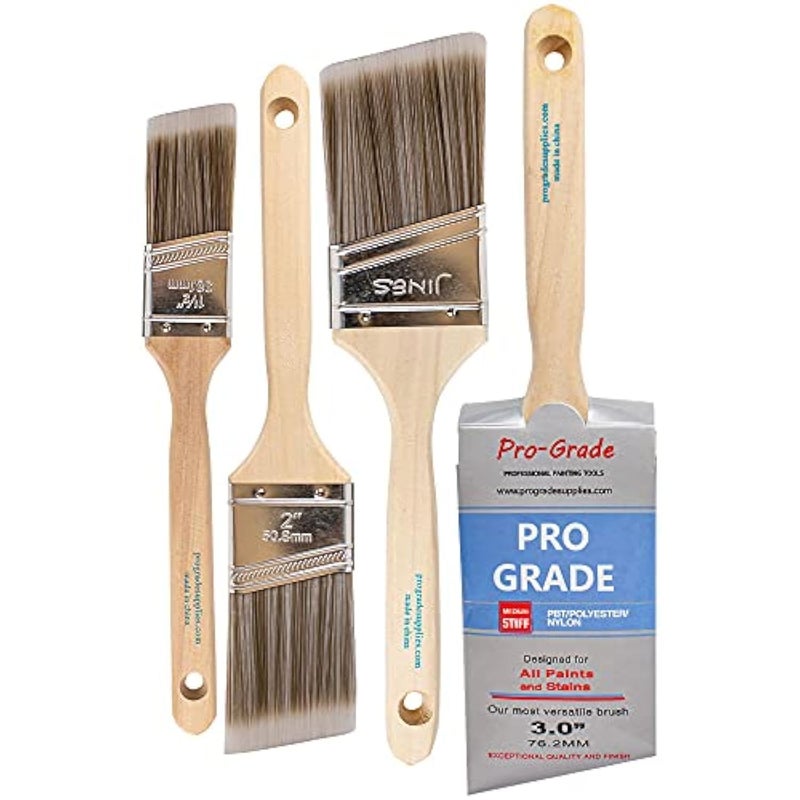Pro-Grade Pro Grade - Paint Brushes - 4 Pack Variety Angle Paint Brushes - Image 1